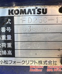 Xe nâng dầu 2.5 tấn Komatsu FD25C-12-538056 tháp cao 4m số sàn Xe nang dau 25 tan Komatsu FD25C 12 7