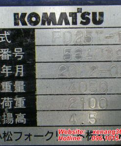 Xe nâng dầu chui công Komatsu 2.5 tấn FD25T-14-564039 số tự động Xe nang dau Komatsu 25 tan FD25T 14 6