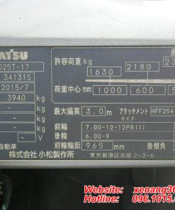 Xe nâng dầu Komatsu 2.5 tấn chạy 300h