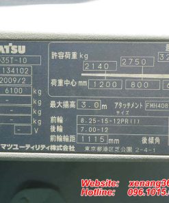Xe nâng dầu Komatsu 3.5 tấn FD35T-10-134102 Xe nang dau Komatsu 35 tan FD35T 10 7