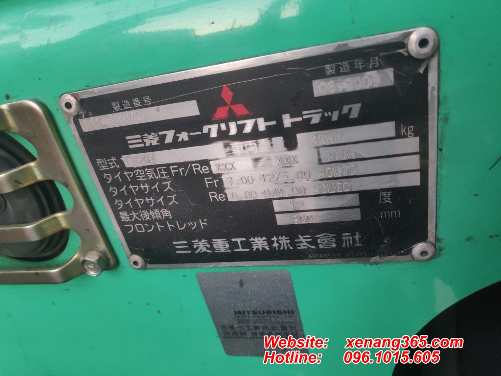 Xe nang dau Mitsubishi 2 tan FD20T so tu dong cao 3m 1