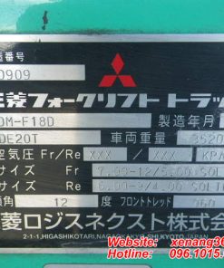 Xe nâng dầu chui công 2 tấn Mitsubishi FDE20T-FD18-20909 Xe nâng dầu chui công 2 tấn Mitsubishi FDE20T