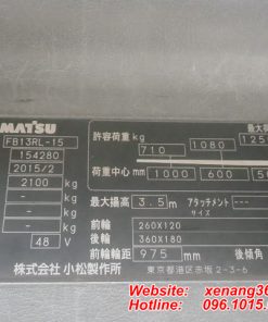 Xe nâng điện Komatsu 1.3 tấn FB13RL-15-154280 Xe nang dien Komatsu 13 tan FB13RL 15 3