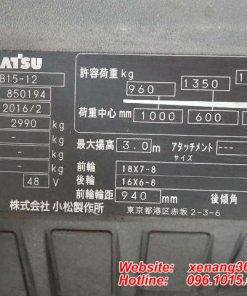 Xe nâng điện Komatsu 1.5 tấn FB15-12-850194 Xe nang dien Komatsu 15 tan FB15 12 7