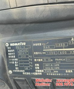 Xe nâng điện 1.5 tấn Komatsu FB15-12-847603 Xe nang dien Komatsu 15 tan FB15 12 7 6