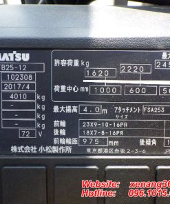 Xe nâng điện Komatsu 2.5 tấn FB25-12 102308 Tem của xe