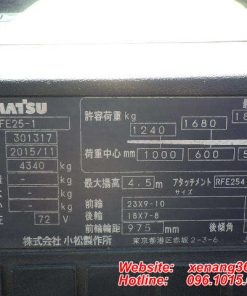 Xe nâng điện Komatsu 2.5 tấn FE25-1-301317 Tem xe