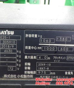 Xe nâng điện Komatsu 2.5 tấn FE25-1-305910 Xe nâng điện Komatsu 2.5 tấn FE25-1