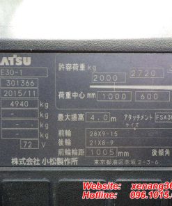 Xe nâng điện Komatsu 3 tấn FE30-1-301366 Xe nang dien Komatsu 3 tan FE30 1 4
