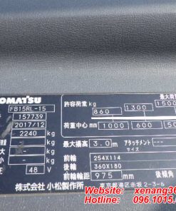 Xe nâng điện đứng lái Komatsu 1.5 tấn FB15RL-15-157739 Xe nâng điện đứng lái Komatsu 1.5 tấn