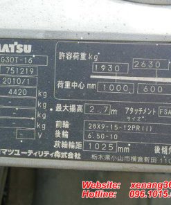 Xe nâng xăng Komatsu 3 tấn FG30T-16-751219 Xe nang xang Komatsu 3 tan FG30T 16 8