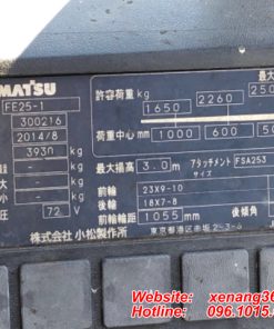 Xe nâng Komatsu FE25-1 2.5 tấn-30016 Tem của xe