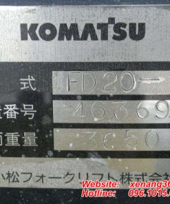 Xe nâng dầu 2 tấn Komatsu FD20-11-522792 Tem xe nâng FD20-11