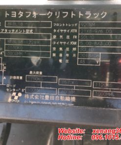 Xe nâng điện 1.8 tấn Toyota 8FBL18-12269 Tem xe nâng toyota