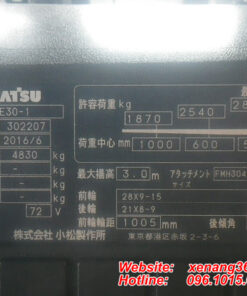 Xe nâng điện 3 tấn Komatsu FE30-1 302207 Dich cang Tem xe nâng