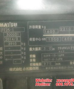 Xe nâng điện Komatsu 2.5 tấn FE25-1-300031 Tem xe nâng