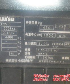 Xe nâng điện Komatsu 2.5 tấn FE25-1-300564 Xe nang dien Komatsu 2 5 tan FE25 1 300564 2