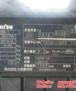 Xe nâng điện Komatsu 2.5 tấn FE25-1-301799 Tem xe nâng