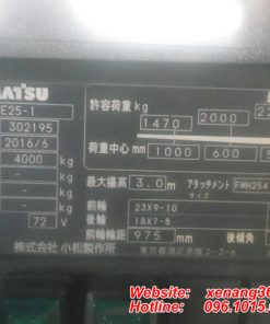Xe nâng điện Komatsu 2.5 tấn FE25-1-302195 tem xe nâng