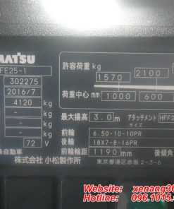 Xe nâng điện Komatsu 2.5 tấn FE25-1-302275 Tem xe nâng