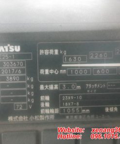 Xe nâng điện Komatsu 2.5 tấn FE25-1-303670 Tem xe nâng
