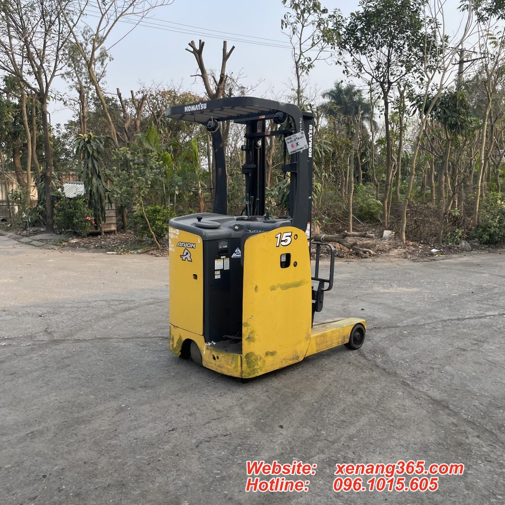Xe nâng điện đứng lái 1.5 tấn Komatsu FB15RL-14- 142663|Reach truck 1.5 ton Ảnh sau Xe nâng cũ