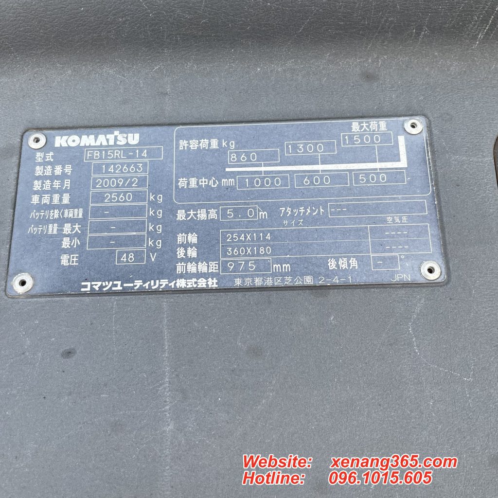 Xe nâng điện đứng lái 1.5 tấn Komatsu FB15RL-14- 142663|Reach truck 1.5 ton Tem xe nâng