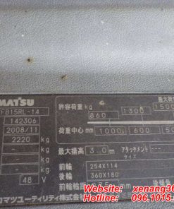 Xe nâng điện đứng lái 1.5 tấn 1.5 tấn Komatsu FB15RL-14-142306 Tem xe nâng