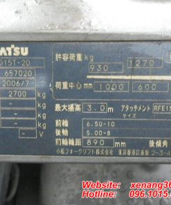 Xe nâng xăng 1.5 tấn Komatsu FG15T-20-657020 Tem xe nâng