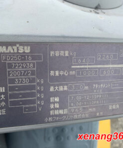 Xe nâng dầu 2.5 tấn Komatsu FD25C-16-722938 Xe nâng dầu 2.5 tấn