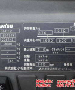Xe nâng điện 1.4 tấn Komatsu FB14-12-851819 Xe nang dien 1 4 tan Komatsu FB14 12 2