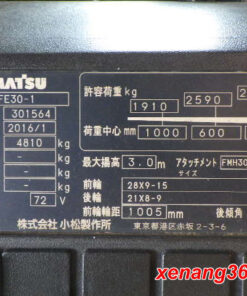 Xe nâng điện 3 tấn Komatsu FE30-1 301564 dịch càng Xe nâng điện 3 tấn FE30-1