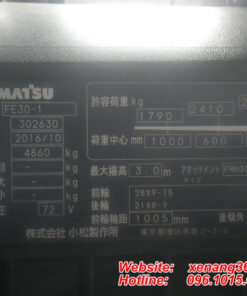 Xe nâng điện 3 tấn Komatsu FE30-1 302630 Tem xe nâng