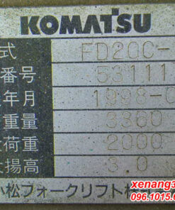 Xe nâng dầu 2 tấn Komatsu FD20C-12-531111 Số sàn đẹp FD20C 12 531111 4