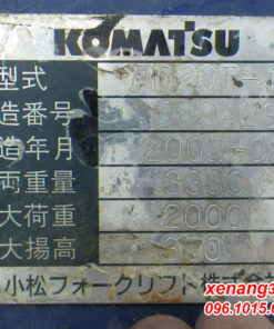 Xe nâng dầu 2 tấn Komatsu FD20T-14-562423 số tự động lốp kép Xe nâng dầu 2 tấn Komatsu FD20T-14
