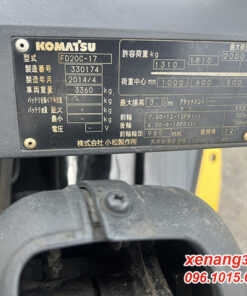 Xe nâng dầu 2 tấn Komatsu FD20C-17 siêu khỏe và rất mới 2014 |Diesel forklift 2 ton Tem của xe nâng dầu 2 tấn Komatsu FD20C-17