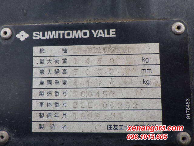 Tem xe nâng điện 2.5 tấn sumitomo 51-FB25PVIII