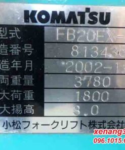 Xe nâng điện 2 tấn Komatsu FB20EX-10|Electric forklift 2 ton Tem xe nâng điện 2 tấn Komatsu FB20EX-10
