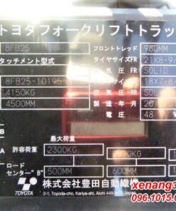 Xe nâng điện 2.5 tấn Toyota 8FB25| Electric Forklift 2.5 ton Tem xe nâng điện 2.5 tấn Toyota 8Fb25