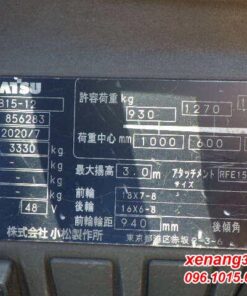 Xe nâng điện 1.5 tấn Komatsu FB15-12 năm 2020 đẹp bình ắc quy 2022 Tem xe nâng điện 1.5 tấn