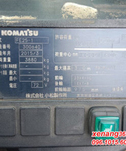 Xe nâng điện 2.5 tấn Komatsu FE25-1 sản xuất 2015 đẹp 300640 Tem của xe