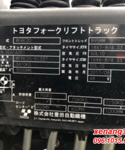 xe nâng điện 2 tấn 3 bánh Toyota 8FBE20 siêu đẹp|Electric forklift Tem xe nâng điện 2 tấn 8FBE20-51337
