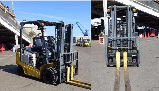 Xe nâng chui container (chui công) là gì? Xe nâng chui công quan trọng như thế nào? Xe nâng chui container 2.5 tấn Komatsu FE25-1