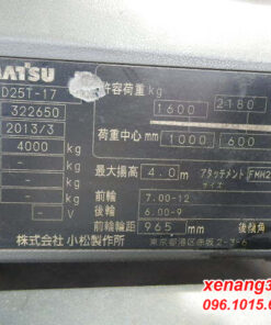 Xe nâng dầu 2.5 tấn Komatsu FD25T-17 số tự động đẹp dịch càng cao 4m|Diesel counterbalance Truck 322650 Tem xe