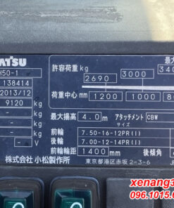 Xe nâng dầu 5 tấn Komatsu FH50-1 số tự động sản xuất 2013 tháp nâng 4m cực đẹp Tem xe nâng đầu 5 tấn Komatsu FH50-1