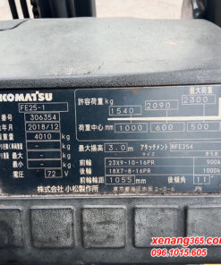 Xe nâng điện 2.5 tấn Komatsu FE25-1 sản xuất 2018 mâm xoay đẹp 306354|Electric Forklift Tem xe nâng điện 2.5 tấn FE25-1-306354