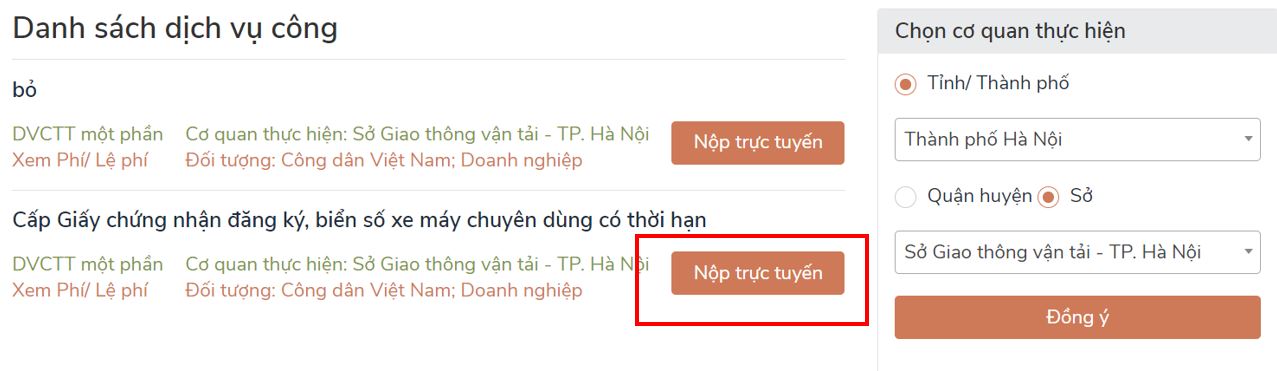 Thủ tục đăng kí biển số xe nâng như thế nào? Điều kiện để đăng kí biển số xe nâng là gì? Xe nâng có thể được sử dụng ở ngoài đường không? Đăng kí biển số trực tuyến bước 2