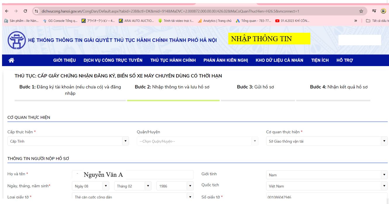 Thủ tục đăng kí biển số xe nâng như thế nào? Điều kiện để đăng kí biển số xe nâng là gì? Xe nâng có thể được sử dụng ở ngoài đường không? Đăng kí biển số trực tuyến bước 3
