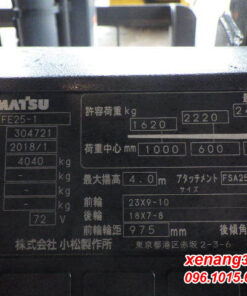 Xe nâng điện 2.5 tấn Komatsu FE25-1 sản xuất 2018 cao 4m 304721|Electric Forklift xe nang dien 2 5 tan FE25 1 304721 4