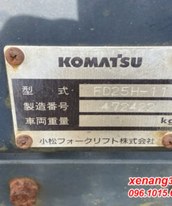 Xe nâng dầu 2.5 tấn Komatsu FD25H-11- 472422 số sàn gật gù lốp kép chất lượng cao|Diesel counterbalance Truck Tem xe nâng
